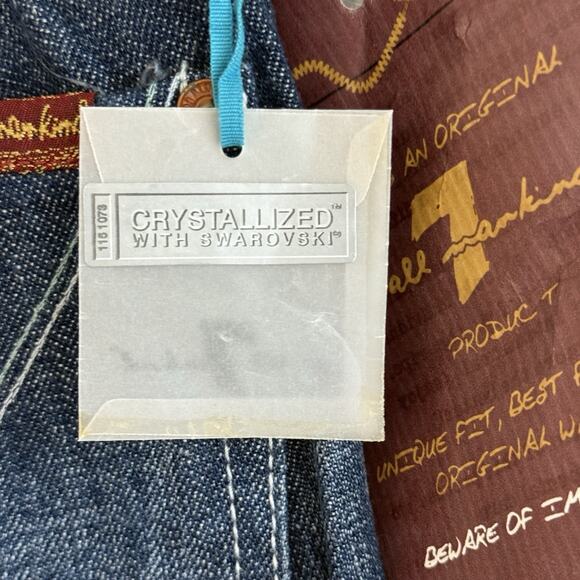 7 Seven For All Mankind Dojo Jeans Womens 27 Flared Swarovski Embellished NWT - Picture 4 of 16